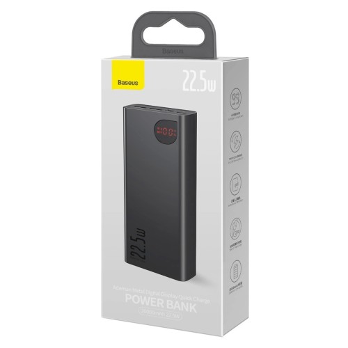 IŠORINĖ BATERIJA POWER BANK BASEUS ADAMAN 22.5W 20000MAH JUODA PPAD070101 IŠORINĖ BATERIJA POWER BANK BASEUS ADAMAN 22.5W 20000MAH JUODA PPAD070101