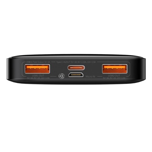IŠORINĖ BATERIJA POWER BANK BASEUS BIPOW 20W 10000MAH + MICROUSB 0.25M JUODA PPBD050301 IŠORINĖ BATERIJA POWER BANK BASEUS BIPOW 20W 10000MAH + MICROUSB 0.25M JUODA PPBD050301