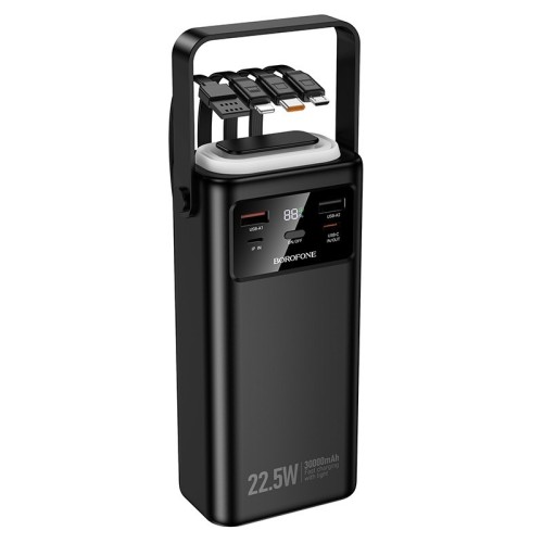 IŠORINĖ BATERIJA POWER BANK BOROFONE BJ65 22.5W 30000MAH JUODA IŠORINĖ BATERIJA POWER BANK BOROFONE BJ65 22.5W 30000MAH JUODA