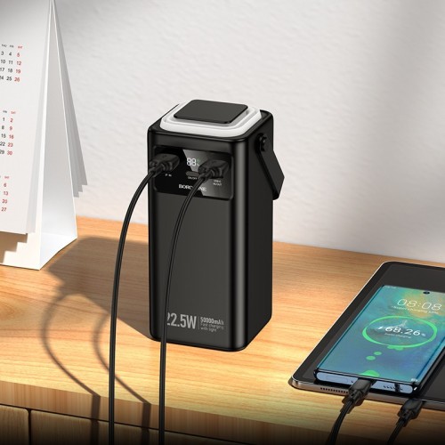 IŠORINĖ BATERIJA POWER BANK BOROFONE BJ65A 22.5W 50000MAH JUODA IŠORINĖ BATERIJA POWER BANK BOROFONE BJ65A 22.5W 50000MAH JUODA