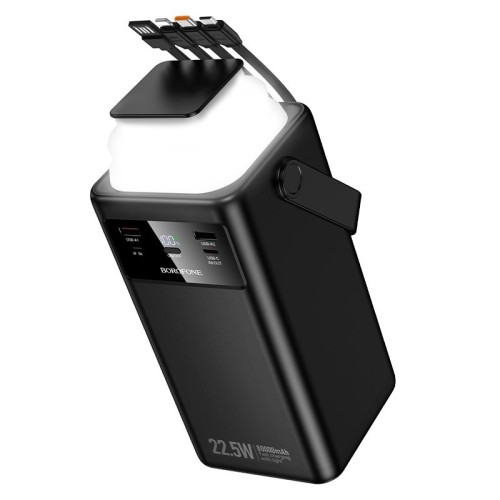 IŠORINĖ BATERIJA POWER BANK BOROFONE BJ65B 22.5W 80000MAH JUODA IŠORINĖ BATERIJA POWER BANK BOROFONE BJ65B 22.5W 80000MAH JUODA
