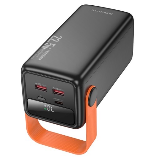 IŠORINĖ BATERIJA POWER BANK BOROFONE BJ66A 22.5W+PD20W 50000MAH JUODA IŠORINĖ BATERIJA POWER BANK BOROFONE BJ66A 22.5W+PD20W 50000MAH JUODA