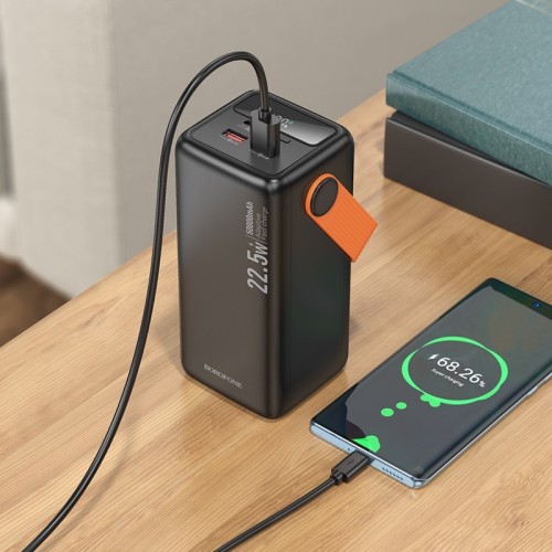 IŠORINĖ BATERIJA POWER BANK BOROFONE BJ66A 22.5W+PD20W 50000MAH JUODA IŠORINĖ BATERIJA POWER BANK BOROFONE BJ66A 22.5W+PD20W 50000MAH JUODA