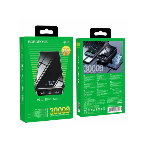 IŠORINĖ BATERIJA POWER BANK BOROFONE BJ8 30000MAH JUODA IŠORINĖ BATERIJA POWER BANK BOROFONE BJ8 30000MAH JUODA