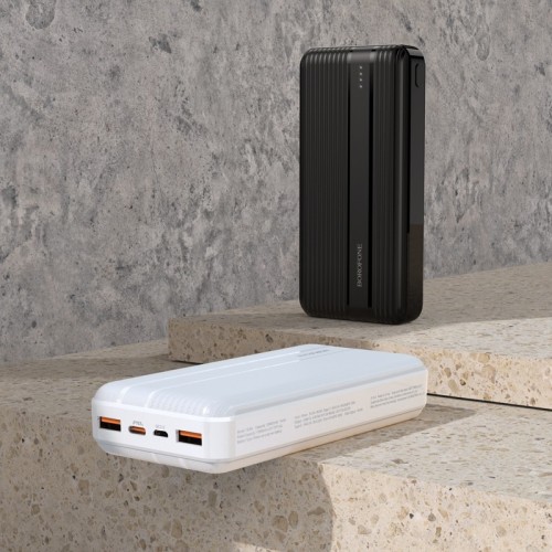 IŠORINĖ BATERIJA POWER BANK BOROFONE BJ9A TYPE-C PD+QUICK CHARGE 3.0 (3A) 20000MAH BALTA