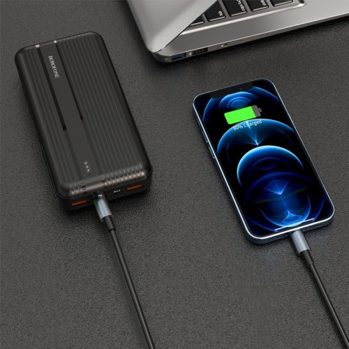 IŠORINĖ BATERIJA POWER BANK BOROFONE BJ9A TYPE-C PD+QUICK CHARGE 3.0 (3A) 20000MAH BALTA