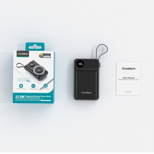 IŠORINĖ BATERIJA POWER BANK CHOETECH B696 15W MAGSAFE 20000MAH JUODA IŠORINĖ BATERIJA POWER BANK CHOETECH B696 15W MAGSAFE 20000MAH JUODA