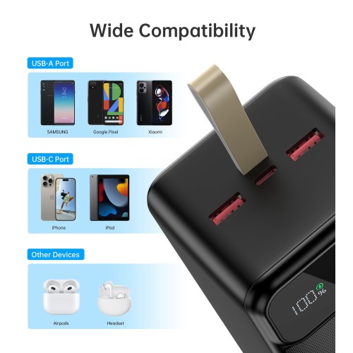 IŠORINĖ BATERIJA POWER BANK CHOETECH B732 22.5W 50000MAH JUODA IŠORINĖ BATERIJA POWER BANK CHOETECH B732 22.5W 50000MAH JUODA