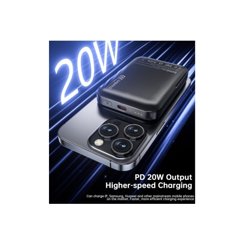 IŠORINĖ BATERIJA POWER BANK CHOETECH B743 15W MAGSAFE 10000MAH JUODA IŠORINĖ BATERIJA POWER BANK CHOETECH B743 15W MAGSAFE 10000MAH JUODA