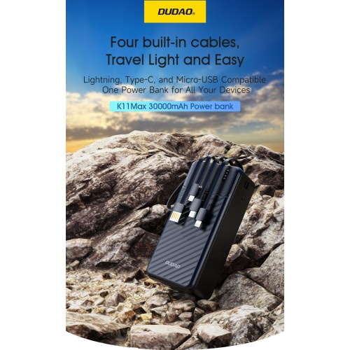 IŠORINĖ BATERIJA POWER BANK DUDAO K11 MAX 10W 30000MAH JUODA IŠORINĖ BATERIJA POWER BANK DUDAO K11 MAX 10W 30000MAH JUODA