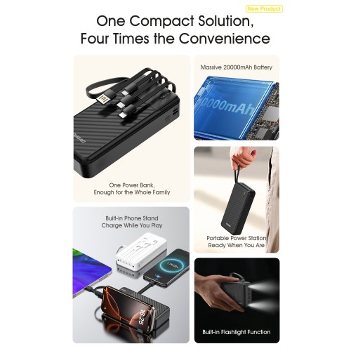 IŠORINĖ BATERIJA POWER BANK DUDAO K11 PRO 10W 20000MAH JUODA