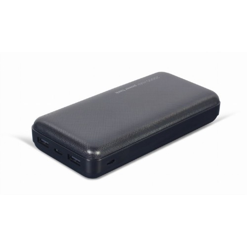 IŠORINĖ BATERIJA POWER BANK GEMBIRD PB20-02 20000MAH JUODA IŠORINĖ BATERIJA POWER BANK GEMBIRD PB20-02 20000MAH JUODA