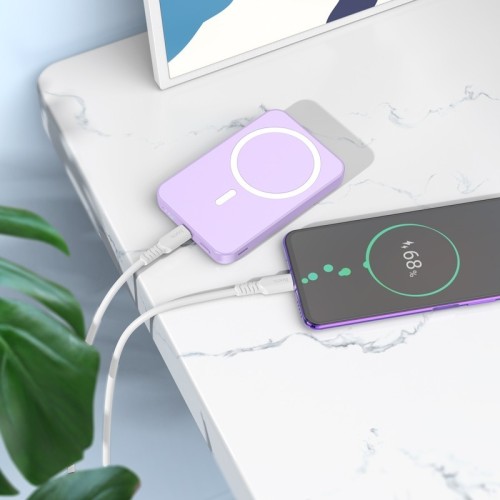IŠORINĖ BATERIJA POWER BANK HOCO J109 PD20W MAGNETIC 5000MAH BALTA