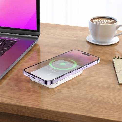 IŠORINĖ BATERIJA POWER BANK HOCO J109 PD20W MAGNETIC 5000MAH BALTA
