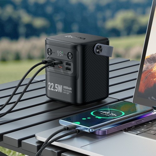 IŠORINĖ BATERIJA POWER BANK HOCO J152 22.5W+PD20W 80000MAH JUODA IŠORINĖ BATERIJA POWER BANK HOCO J152 22.5W+PD20W 80000MAH JUODA