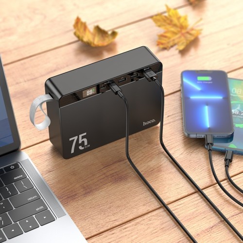 IŠORINĖ BATERIJA POWER BANK HOCO J94 OVERLORD 22.5W 75000MAH JUODA
