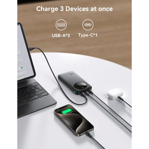 IŠORINĖ BATERIJA POWER BANK JOYROOM JR-PBF12 10000MAH JUODA IŠORINĖ BATERIJA POWER BANK JOYROOM JR-PBF12 10000MAH JUODA