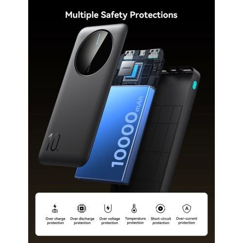 IŠORINĖ BATERIJA POWER BANK JOYROOM JR-PBF12 10000MAH JUODA IŠORINĖ BATERIJA POWER BANK JOYROOM JR-PBF12 10000MAH JUODA