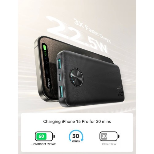 IŠORINĖ BATERIJA POWER BANK JOYROOM JR-PBF15 22.5W 10000MAH JUODA