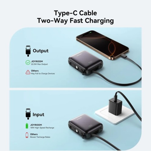IŠORINĖ BATERIJA POWER BANK JOYROOM JR-PBF27 22.5W MINI 10000MAH JUODA