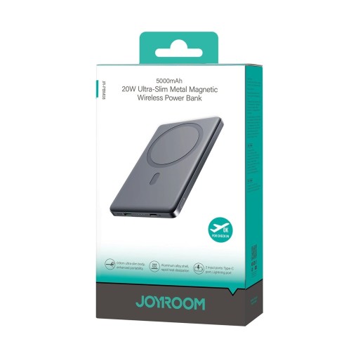 IŠORINĖ BATERIJA POWER BANK JOYROOM JR-PBM08 20W MAGNETIC WIRELESS 5000MAH SPACE GREY