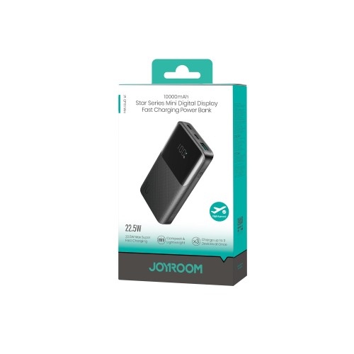 IŠORINĖ BATERIJA POWER BANK JOYROOM JR-QP191 MINI 22.5W 10000MAH JUODA IŠORINĖ BATERIJA POWER BANK JOYROOM JR-QP191 MINI 22.5W 10000MAH JUODA
