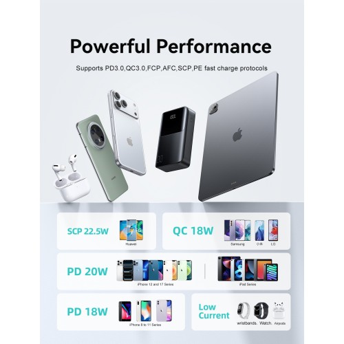 IŠORINĖ BATERIJA POWER BANK JOYROOM JR-QP192 MINI 22.5W 20000MAH JUODA IŠORINĖ BATERIJA POWER BANK JOYROOM JR-QP192 MINI 22.5W 20000MAH JUODA