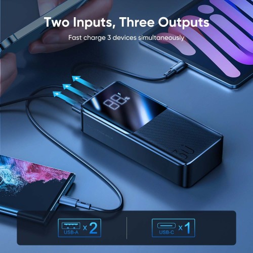 IŠORINĖ BATERIJA POWER BANK JOYROOM JR-QP193 22.5W 30000MAH JUODA