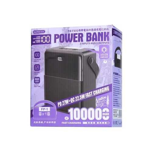 IŠORINĖ BATERIJA POWER BANK REMAX FP-1 22.5W 100000MAH JUODA IŠORINĖ BATERIJA POWER BANK REMAX FP-1 22.5W 100000MAH JUODA