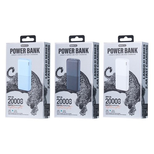 IŠORINĖ BATERIJA POWER BANK REMAX RPP-26 12W 20000MAH JUODA IŠORINĖ BATERIJA POWER BANK REMAX RPP-26 12W 20000MAH JUODA