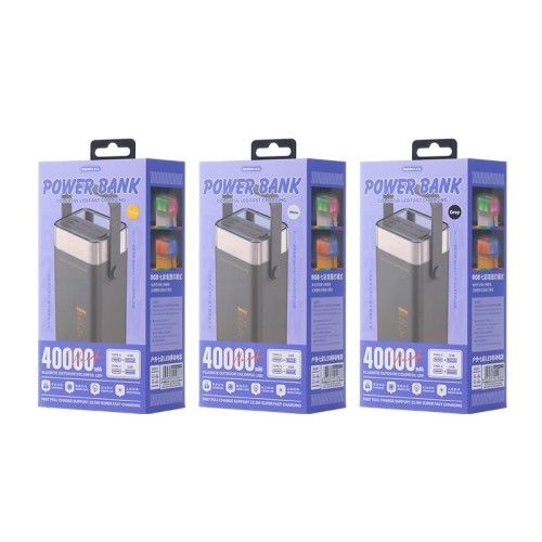 IŠORINĖ BATERIJA POWER BANK REMAX RPP-596 22.5W 40000MAH PILKA