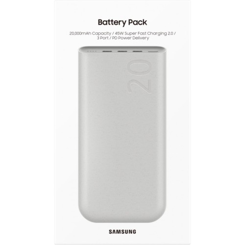 IŠORINĖ BATERIJA POWER BANK SAMSUNG EB-P4520XUEGEU PD45W 20000MAH RUSVA IŠORINĖ BATERIJA POWER BANK SAMSUNG EB-P4520XUEGEU PD45W 20000MAH RUSVA