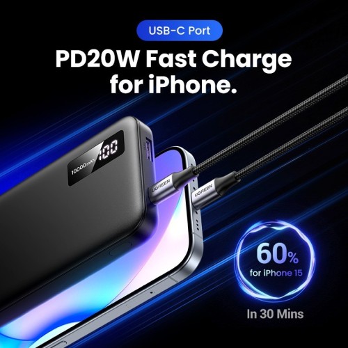 IŠORINĖ BATERIJA POWER BANK UGREEN PB311 20W 10000MAH (25742) JUODA