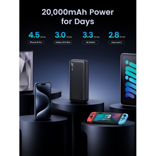 IŠORINĖ BATERIJA POWER BANK UGREEN PB313 20W 20000MAH (25683) JUODA