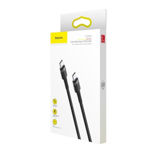 KABELIS BASEUS CAFULE PD TYPE-C TO TYPE-C 3.0A 60W PILKAS-JUODAS 1.0M CATKLF-GG1