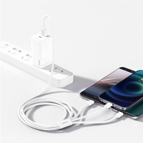 KABELIS BASEUS SUPERIOR IŠ USB Į MICROUSB+LIGHTNING+TYPE-C 3.5A 1.5M BALTAS CAMLTYS-02 KABELIS BASEUS SUPERIOR IŠ USB Į MICROUSB+LIGHTNING+TYPE-C 3.5A 1.5M BALTAS CAMLTYS-02