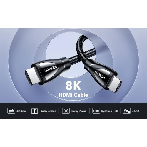 KABELIS UGREEN HD140 HDMI 2.1 TO HDMI 2.1 2.0M JUODAS KABELIS UGREEN HD140 HDMI 2.1 TO HDMI 2.1 2.0M JUODAS