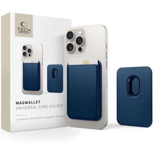 KORTELIŲ DĖKLAS TECH-PROTECT CH01 MAGWALLET MAGSAFE TAMSIAI MĖLYNAS