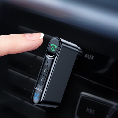LAISVŲ RANKŲ IMTUVAS ADAPTERIS AUTOMOBILIUI BLUETOOTH BASEUS QIYIN AUX 3,5MM TV, DVD JUODAS WXQY-01