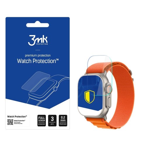 LCD APSAUGINIS STIKLIUKAS 3MK FLEXIBLE GLASS APPLE WATCH ULTRA 49MM 3VNT