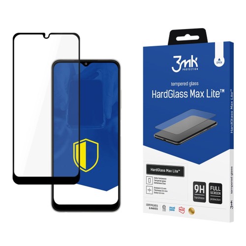 LCD APSAUGINIS STIKLIUKAS 3MK HARD GLASS MAX LITE SAMSUNG A226 A22 5G JUODAS