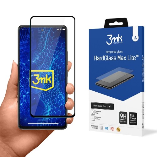LCD APSAUGINIS STIKLIUKAS 3MK HARD GLASS MAX LITE SAMSUNG A536 A53 5G JUODAS