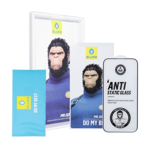 LCD APSAUGINIS STIKLIUKAS 5D MR. MONKEY GLASS (STRONG LITE) SAMSUNG S921 S24 JUODAS