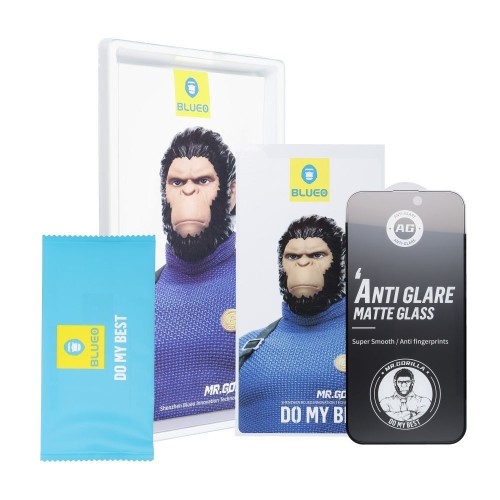 LCD APSAUGINIS STIKLIUKAS 5D MR. MONKEY GLASS (STRONG MATTE) APPLE IPHONE 17 JUODAS