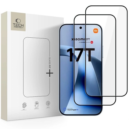 LCD APSAUGINIS STIKLIUKAS TECH-PROTECT GLASS FIT+ 2-PACK XIAOMI 17T JUODAS LCD APSAUGINIS STIKLIUKAS TECH-PROTECT GLASS FIT+ 2-PACK XIAOMI 17T JUODAS