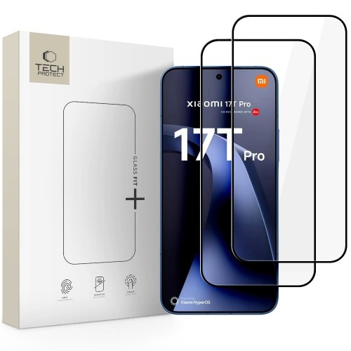 LCD APSAUGINIS STIKLIUKAS TECH-PROTECT GLASS FIT+ 2-PACK XIAOMI 17T PRO JUODAS LCD APSAUGINIS STIKLIUKAS TECH-PROTECT GLASS FIT+ 2-PACK XIAOMI 17T PRO JUODAS