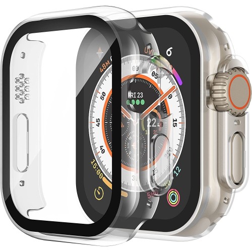 LCD APSAUGINIS STIKLIUKAS/DĖKLAS 360 DEGREE COVER APPLE WATCH 45MM SKAIDRUS