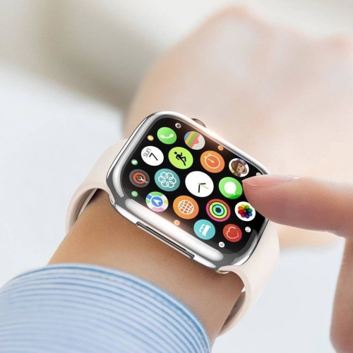 LCD APSAUGINIS STIKLIUKAS/DĖKLAS DUX DUCIS SAMO APPLE WATCH 45MM SIDABRINIS