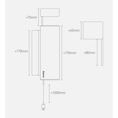 METALINIS PORANKIO KONSOLĖS ORGANAIZERIS BASEUS DELUXE DUAL USB JUODAS CRCWH-A01