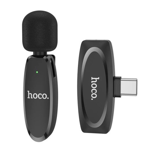 MIKROFONAS HOCO L15 TYPE-C JUODAS